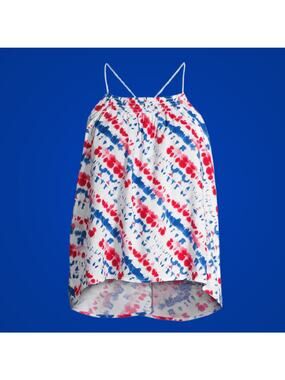 Juniors Medium American Flag Independence Day Themed Woven Cami Top